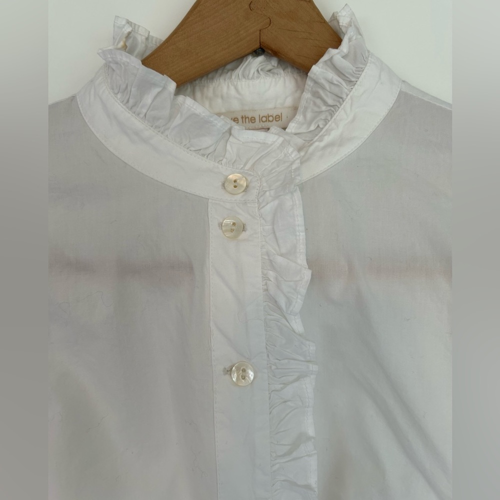 Anthropologie Love The Label Puff-Sleeved Lace Buttondown - Picture 6 of 15